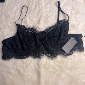 IRIS LOS ANGELES | Black Lacey Underwire Lingerie Bra | 1X
